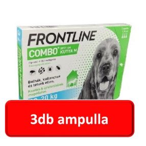 Frontline Combo kutya M 10-20kg.  3db ampulla 