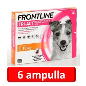   2 doboz : Frontline Tri-Act rácsepegtető oldat 5-10 kg-os kutyáknak (3x 1 ml) ( macskákra nem rakható )