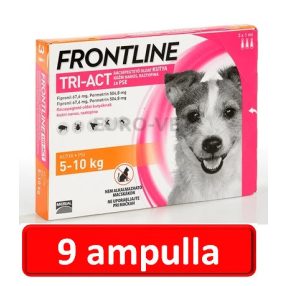   3 doboz : Frontline Tri-Act rácsepegtető oldat 5-10 kg-os kutyáknak (3x 1 ml) ( macskákra nem rakható )