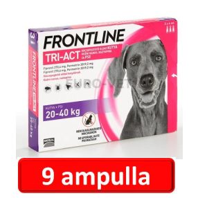   3 doboz : Frontline Tri-Act rácsepegtető oldat 20-40 kg-os kutyáknak (3 ampulla ) ( macskákra nem rakható )