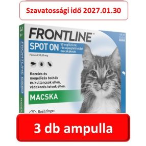   Frontline Spot-on 3db ampulla macskák részére   ( Ez nem a combo , hanem az alap tipus) , Termék szavatosság : 2027.01.30