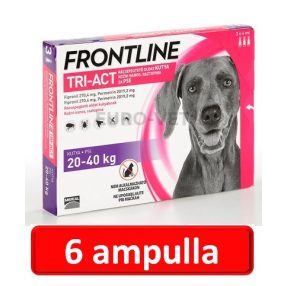   2 doboz : Frontline Tri-Act rácsepegtető oldat 20-40 kg-os kutyáknak (3 ampulla ) ( macskákra nem rakható )
