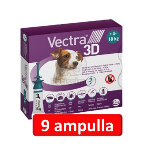 3 doboz : Vectra 3D XS Spot-On - 3db ampulla 4 - 10 kg-os kutyáknak 