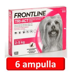   2 doboz : Frontline Tri-Act rácsepegtető oldat 2-5 kg-os kutyáknak (3 ampulla) ( macskákra nem rakható )