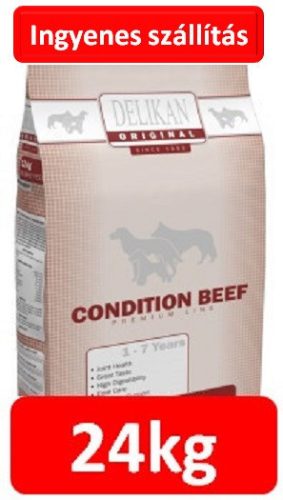 DELIKAN ORIGINAL CONDITION BEEF 12+12=24KG Csirkefehérje mentes . Kérjük olvasd el az összetételt .