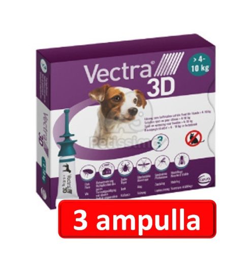 Vectra 3D XS Spot-On - 3db ampulla 4 - 10 kg-os kutyáknak 