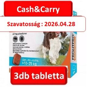   Chas&Carry : FRONTPRO®  (>10–25 kg) 3db tabletta , Termék szavatosság : 2026.04.28