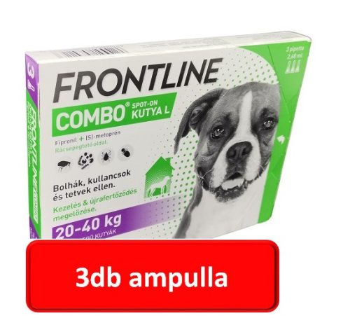 Frontline combo kutya L 20-40kg.  3db ampulla 