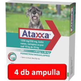   4db : Ataxxa 1250mg/250mg rácsepegtető oldat kutyára 10-25kg 1db ampulla ( Macskára tilos rakni )