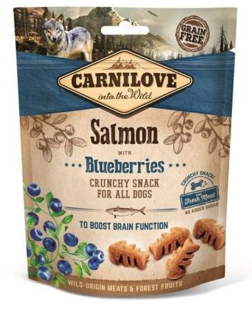 Carnilove Dog Crunchy Snack Salmon & Blueberries- Lazac Hússalés Áfonyával 200g