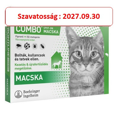 Frontline Combo macska  3db ampulla. Szavatosság : 2027.09.30