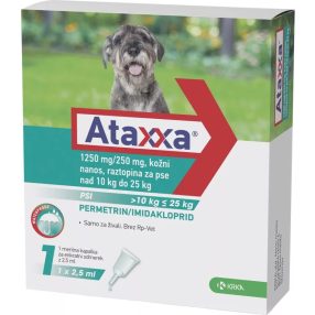   Ataxxa 1250mg/250mg rácsepegtető oldat kutyára 10-25kg 1db ampulla ( Macskára tilos rakni )