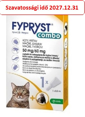 Fypryst Combo Spot-On macskák és vadászgörények számára külső élősködők ellen (0,5 ml) ,  ( Fipromax helyett )
