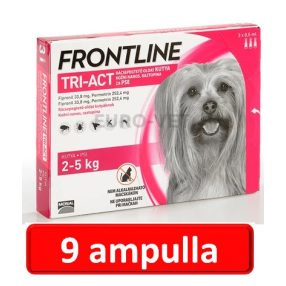   3 doboz : Frontline Tri-Act rácsepegtető oldat 2-5 kg-os kutyáknak (3 ampulla) ( macskákra nem rakható )