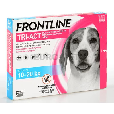 Frontline Tri-Act rácsepegtető oldat 10-20 kg-os kutyáknak (3 ampulla) ( macskákra nem rakható )
