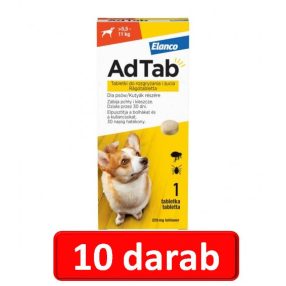   10 darab : AdTab rágótabletta közepes testű kutyáknak (>5,5-11kg) 225mg , 1db tabletta