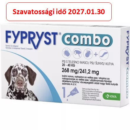 Fypryst Combo spot on kutyáknak L 20-40kg között (268mg) 1 ampulla 