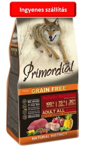 Primordial Grain Free Adult Bivaly és Makréla 12kg