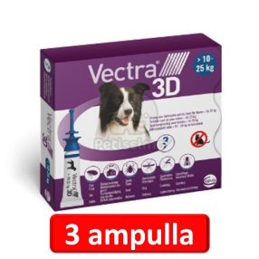 Vectra 3D XS Spot-On - 3db ampulla 10- 25 kg-os kutyáknak 