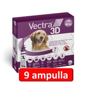   3 doboz : Vectra 3D XS Spot-On - 3db ampulla 25- 40 kg-os kutyáknak 