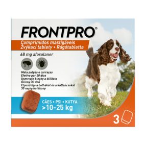    FRONTPRO® rágótabletta kutyáknak (>10–25 kg) 68 mg; 3db tabletta , Termék szavatosság : 2027