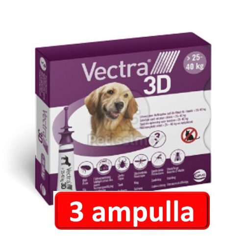 Vectra 3D XS Spot-On - 3db ampulla 25- 40 kg-os kutyáknak 