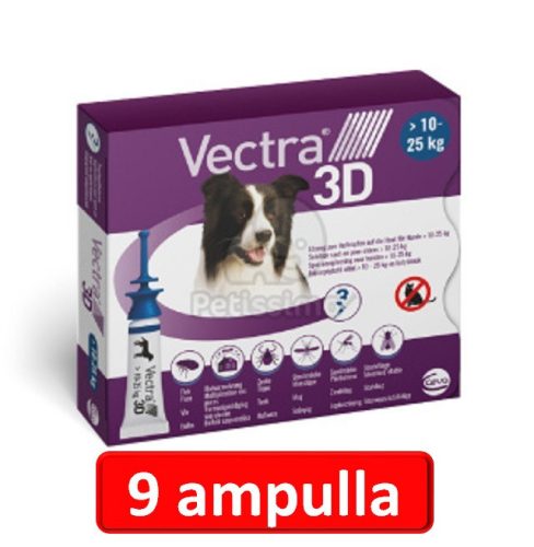 3 doboz : Vectra 3D XS Spot-On - 3db ampulla 10- 25 kg-os kutyáknak 
