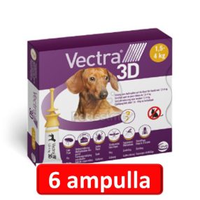   2 doboz : Vectra 3D XS Spot-On - 3db ampulla 1,5 - 4 kg-os kutyáknak 