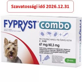   Fypryst Combo spot on kutyáknak S 2-10kg között (67mg) 1 ampulla , Termék szavatosság: 2026.12.31